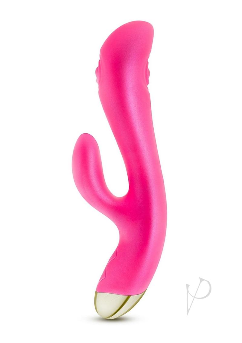 Aria Pleasin' AF Rechargeable Silicone Rabbit Vibrator - Fuchsia/Pink