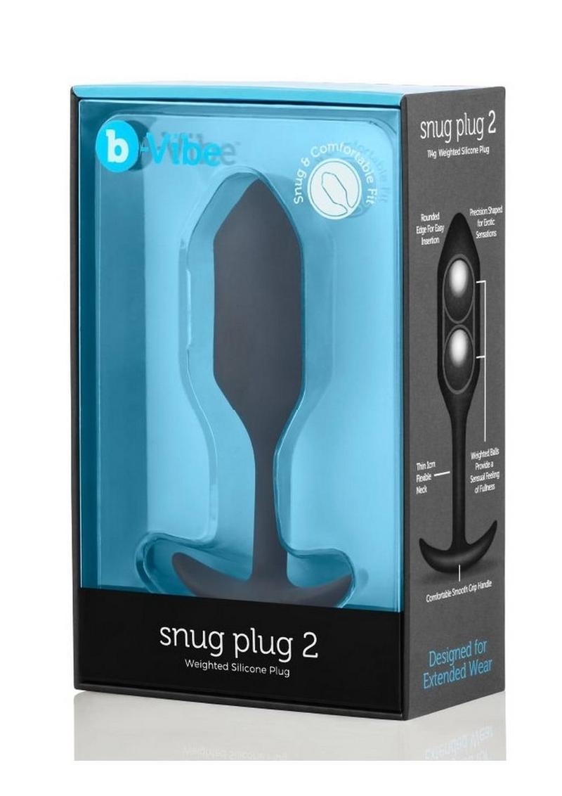 B-Vibe Snug Plug 2 Silicone Weighted Anal Plug - Black