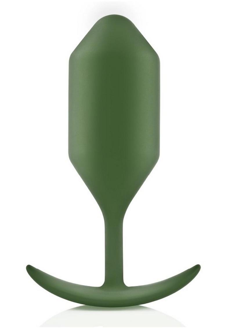 B-Vibe Snug Plug 4 Silicone Weighted Anal Plug - Army Green/Green