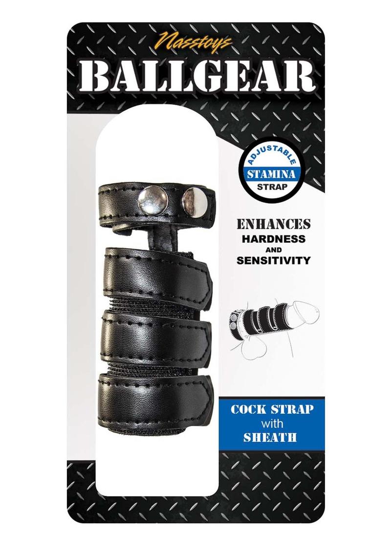 Ballgear Cock Strap with Sheath - Black/Silver