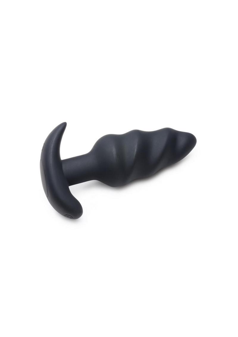 Bang! 21x Vibrating Silicone Rechargeable Swirl Butt Plug with Remote Control