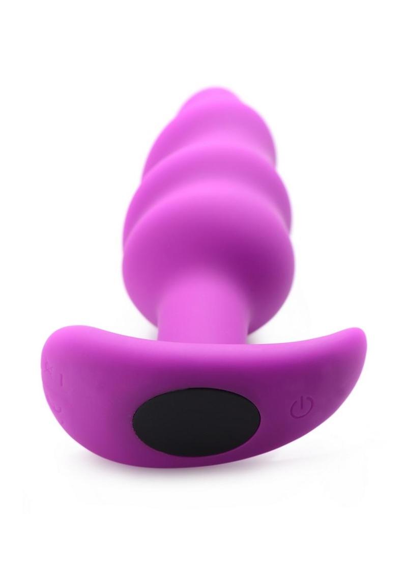 Bang! 21x Vibrating Silicone Rechargeable Swirl Butt Plug with Remote Control