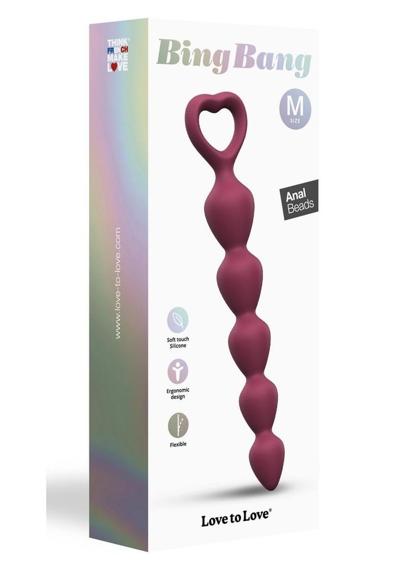 Bing Bang Silicone Anal Beads - Plum Star/Purple - Medium