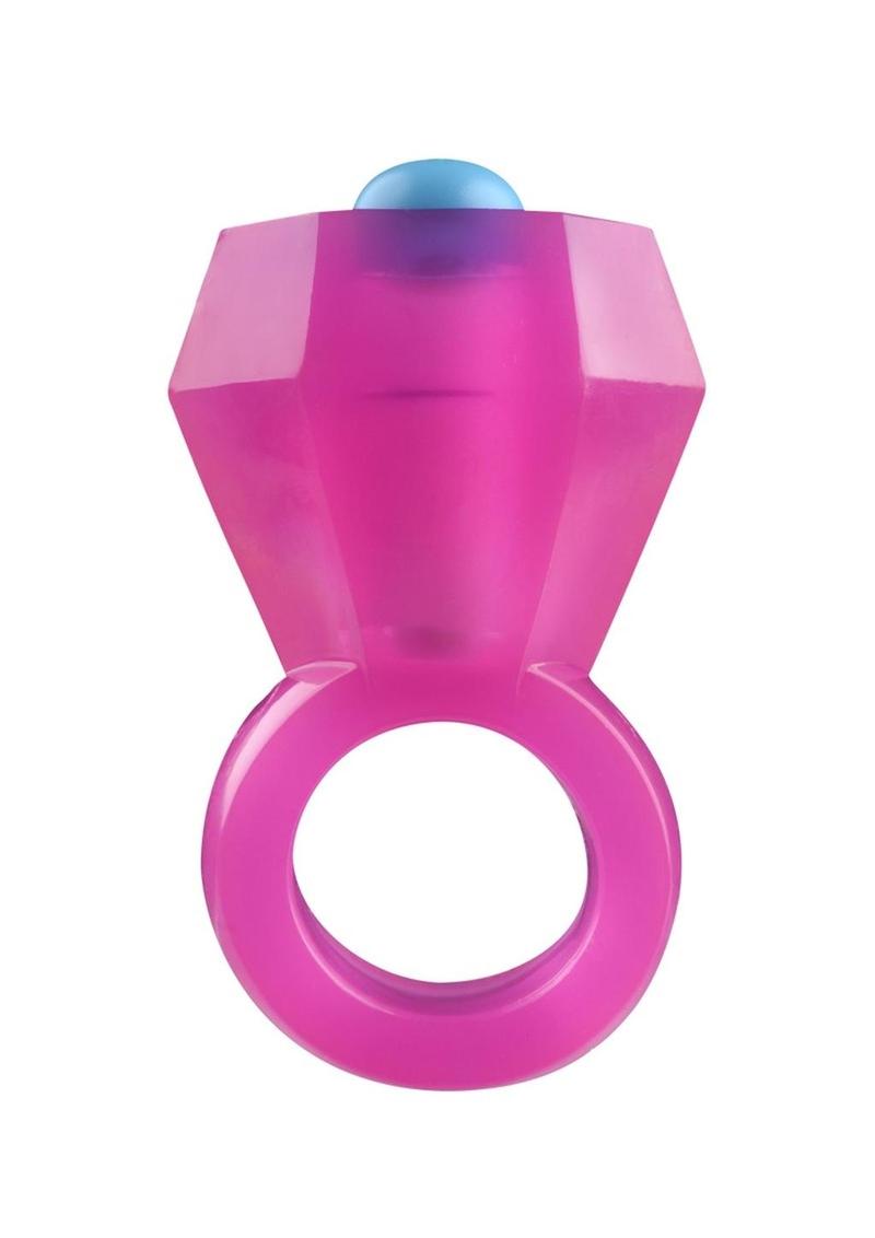 Bling Pop Vibrating Cock Ring - Pink