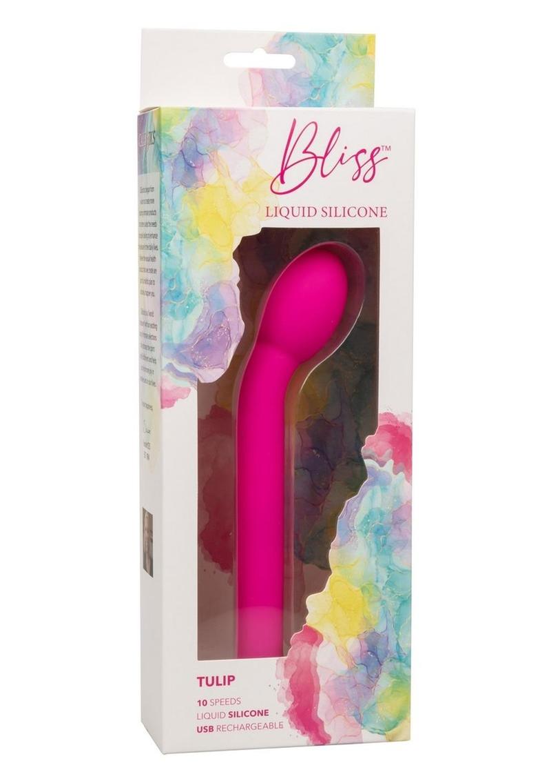 Bliss Liquid Silicone Rechargeable Tulip Vibrator - Pink