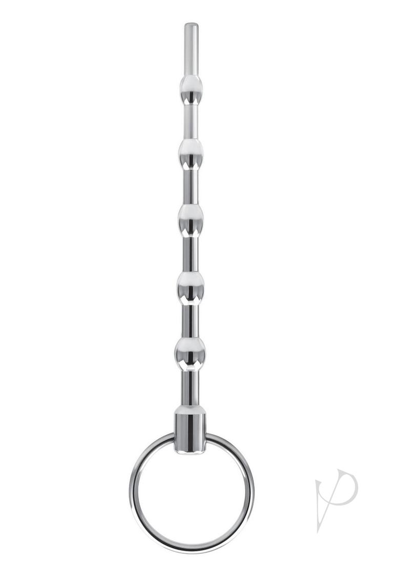 Blue Line Beaded Urethral Sound 4.5in - Stainless - Steel