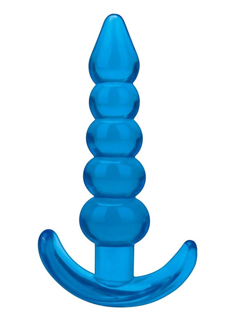 Blue Line Medium Beaded Anal Plug - Blue - Medium - 4.5in