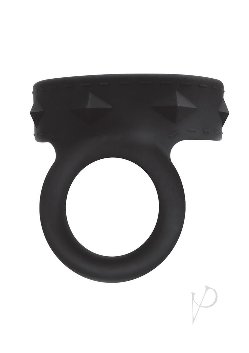 Blueline Silicone Duo Snap Cock and Ball Ring - Black