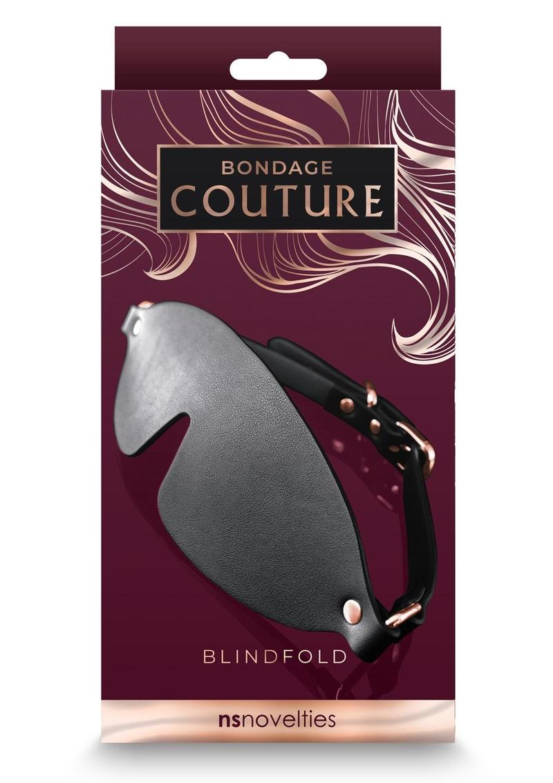 Bondage Couture Pu Leather Blind Fold - Black