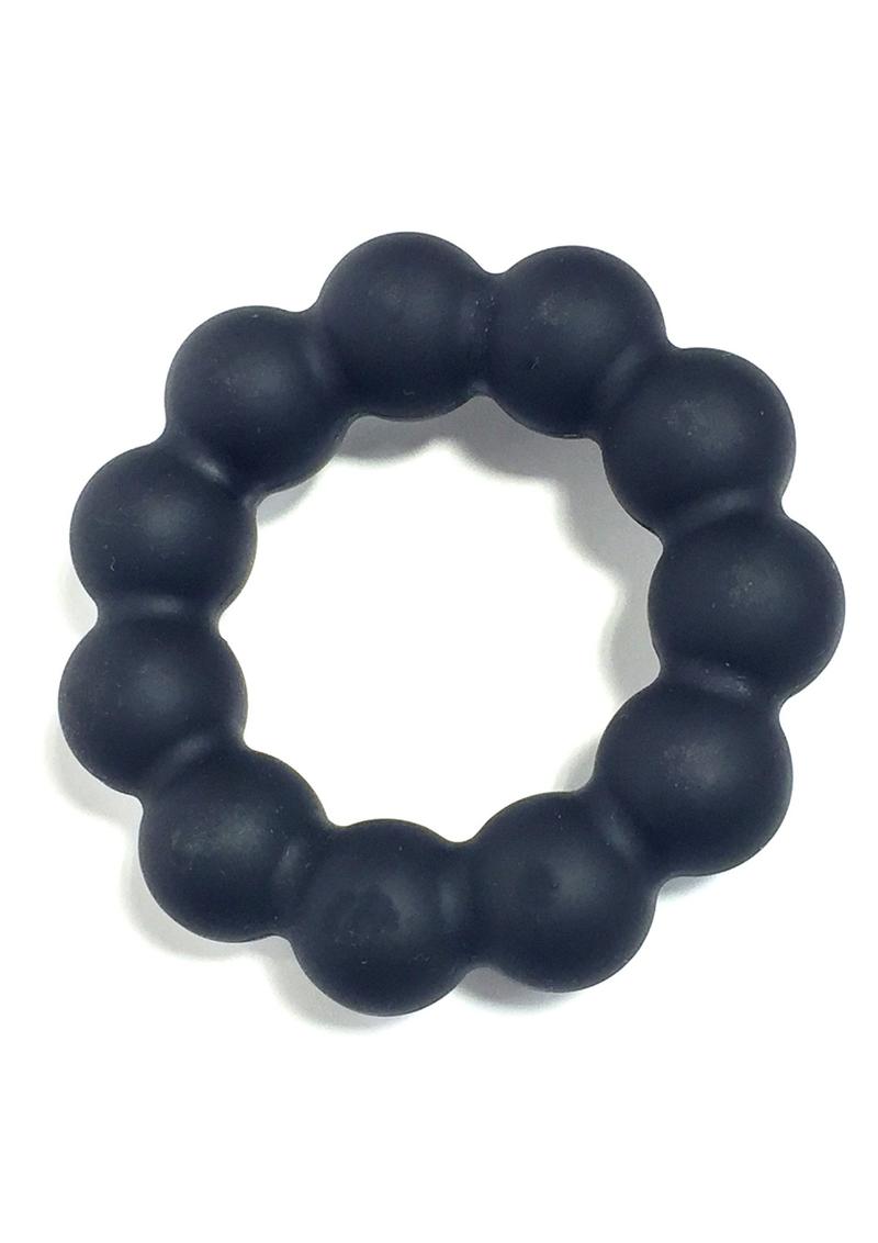 Boneyard Meat Ballz 2x Stretch Silicone Beaded Cock Ring - Black