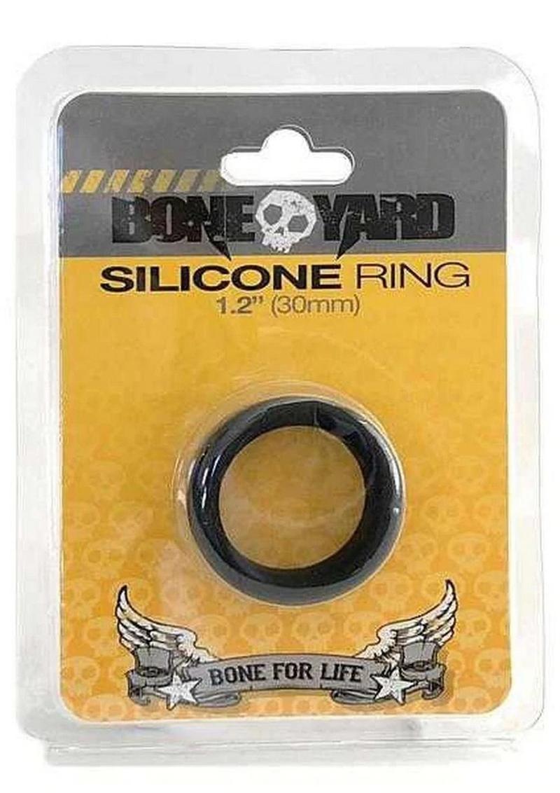 Boneyard Silicone Ring Cock Ring - Black - 1.2in