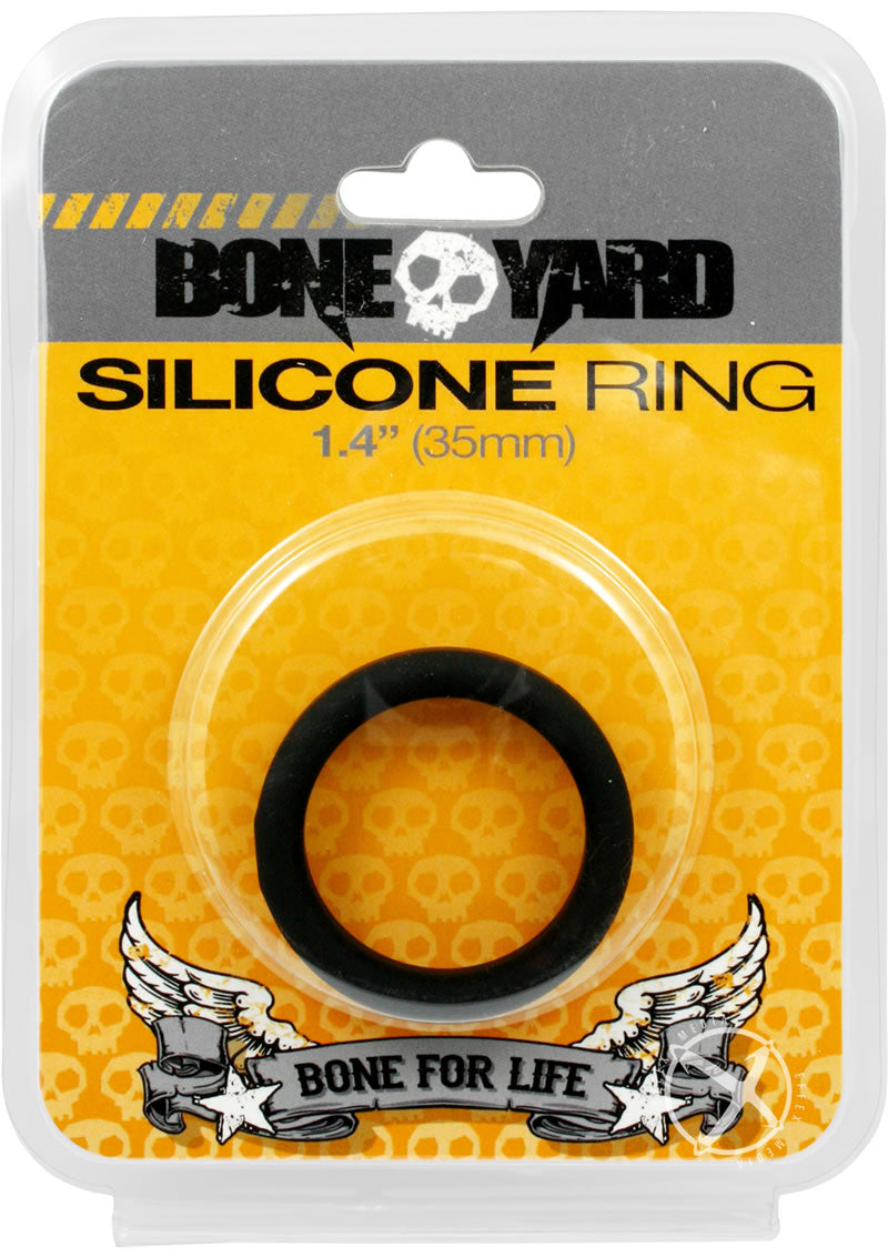 Boneyard Silicone Ring Cock Ring - Black - 1.4in