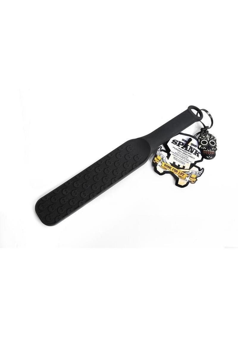 Boneyard The Spank Silicone Skull Textured Paddle - Black - 14.75in