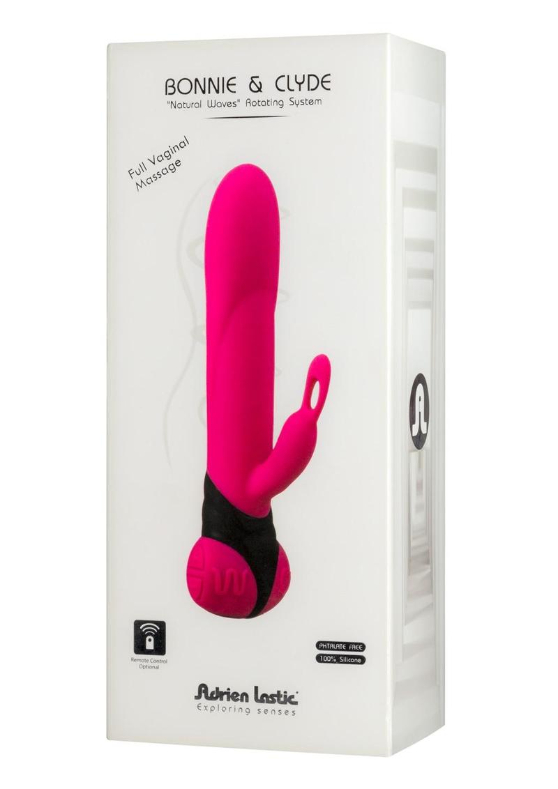 Bonnie and Clyde Rechargeable Silicone Rabbit Vibrator - Black/Pink