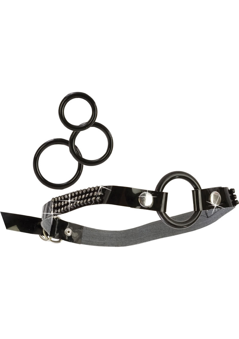 Bound By Diamonds Open Ring Gag - Black