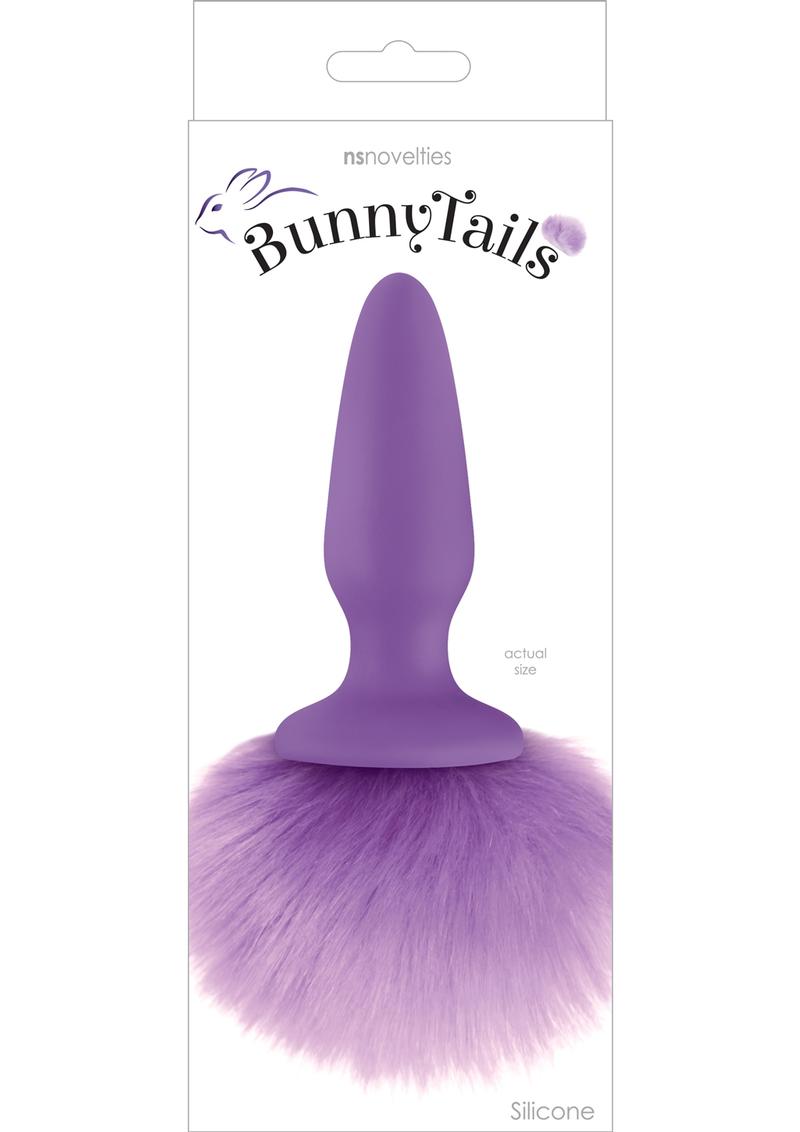 Bunny Tails Silicone Butt Plug - Purple