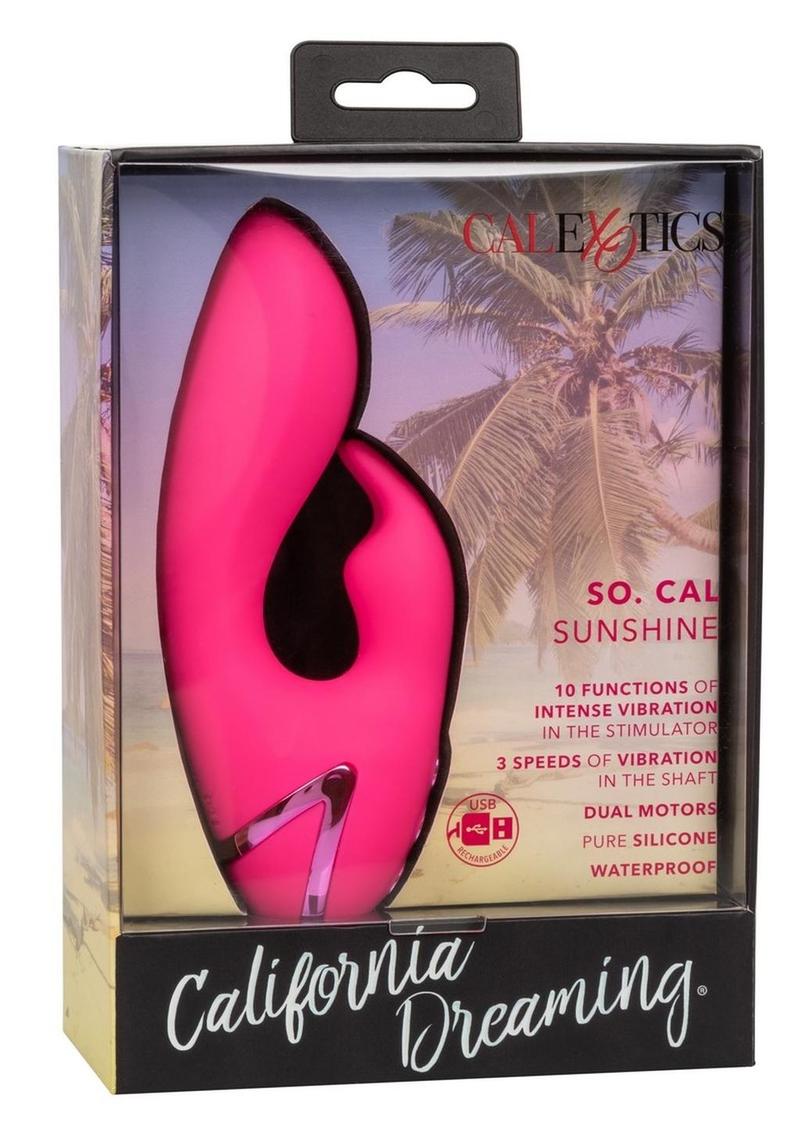 California Dreaming So. Cal Sunshine Rechargeable Silicone Rabbit Vibrator - Pink