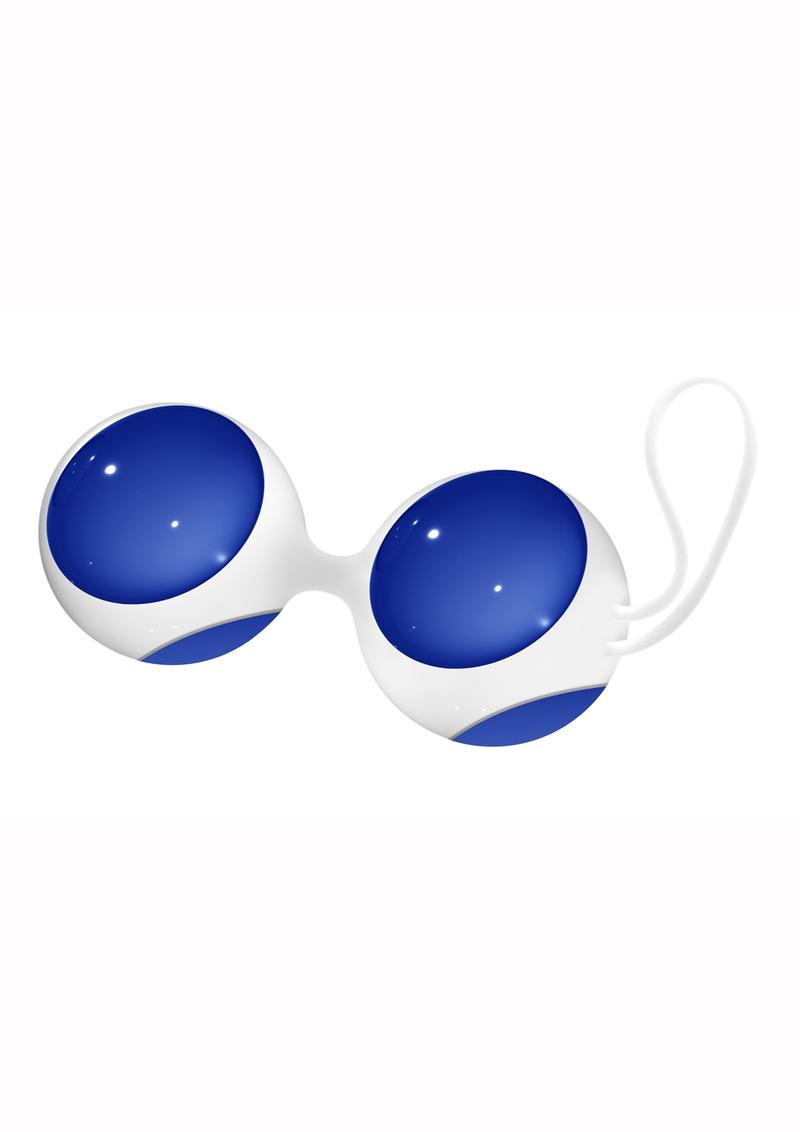 Chrystalino Ben Wa Medium Glass Ben Wa Balls - Blue/White