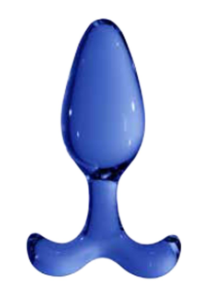 Chrystalino Expert Glass Butt Plug - Blue - 4.5in