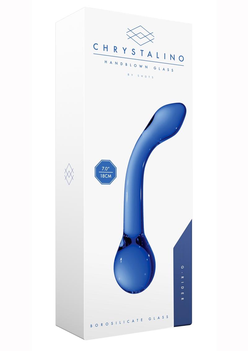 Chrystalino G-Rider Glass Wand Dildo - Blue - 7in