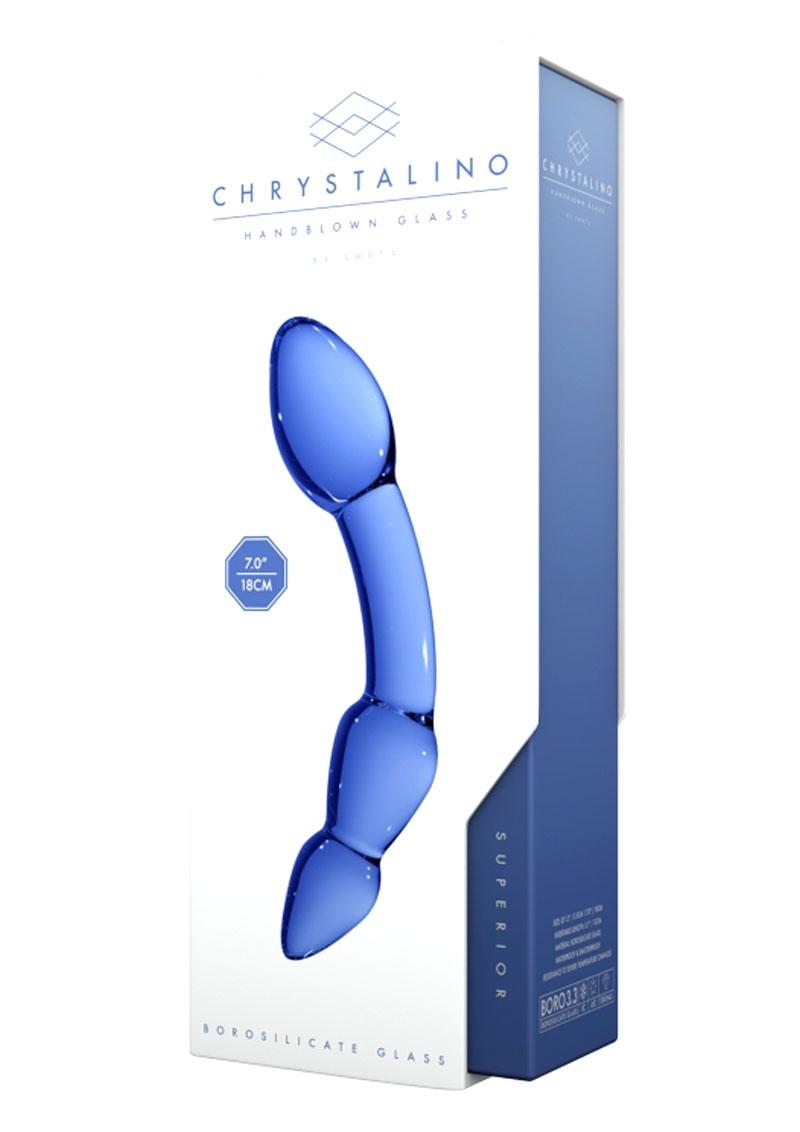 Chrystalino Superior Glass Wand Dildo - Blue - 7in