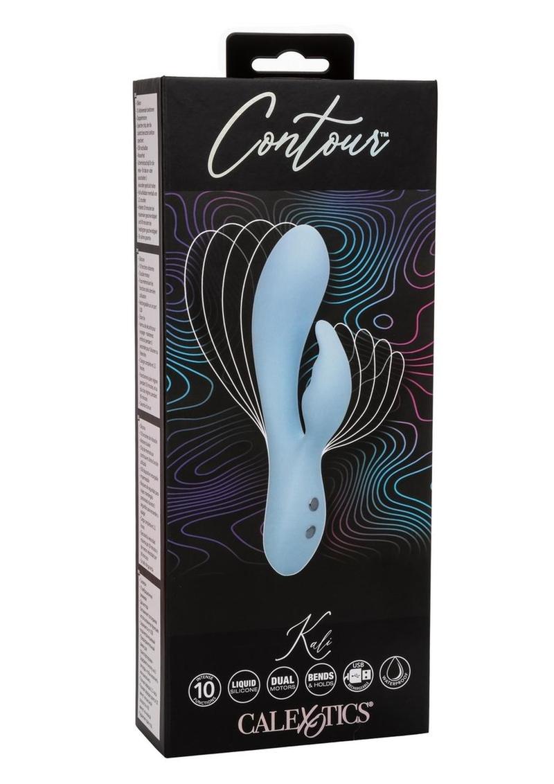 Contour Kali Rechargeable Silicone Rabbit Vibrator - Blue