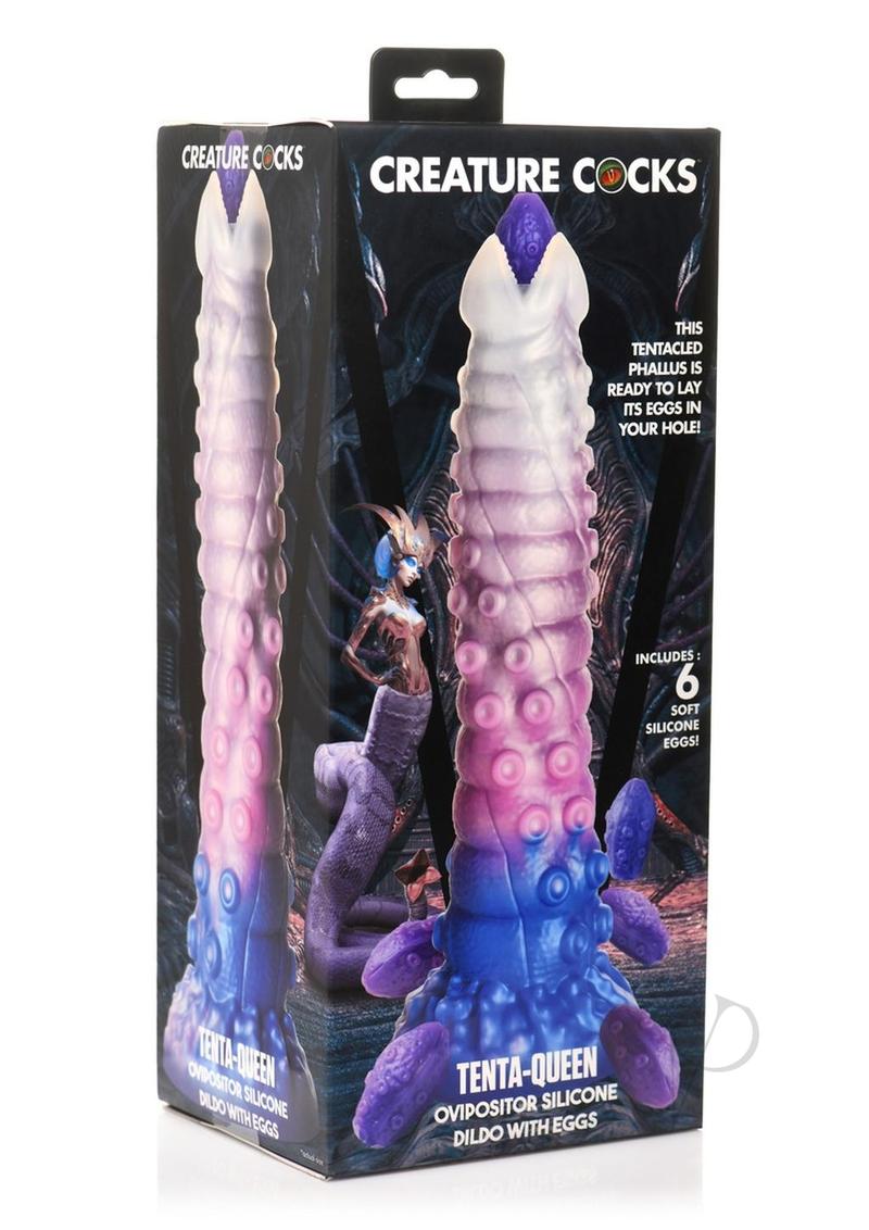 Creature Cocks Tenta-Queen Ovipositor Silicone Dildo with Eggs - Multicolor