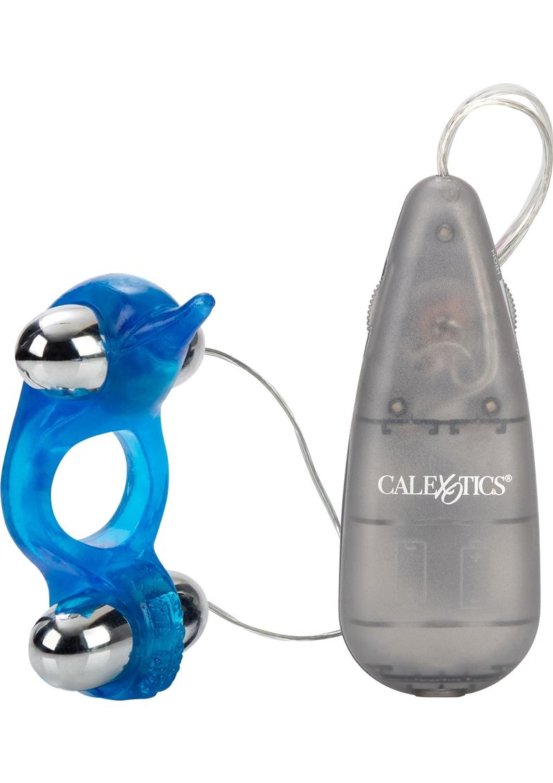 Diving Dolphin with Removable Vibrating Bullets - Blue