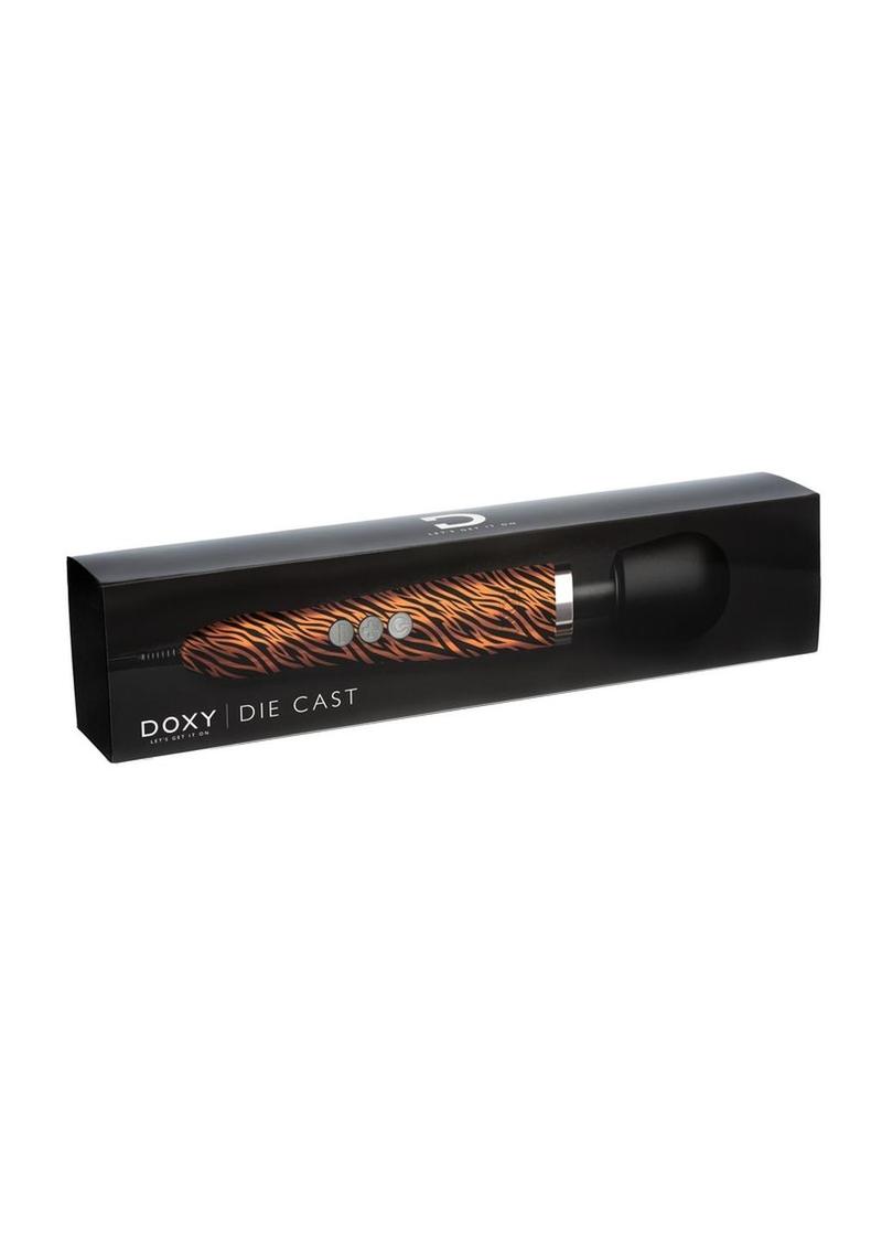 Doxy Die Cast Wand Plug-In Vibrating Body Massager - Animal Print/Metal/Tiger Pattern