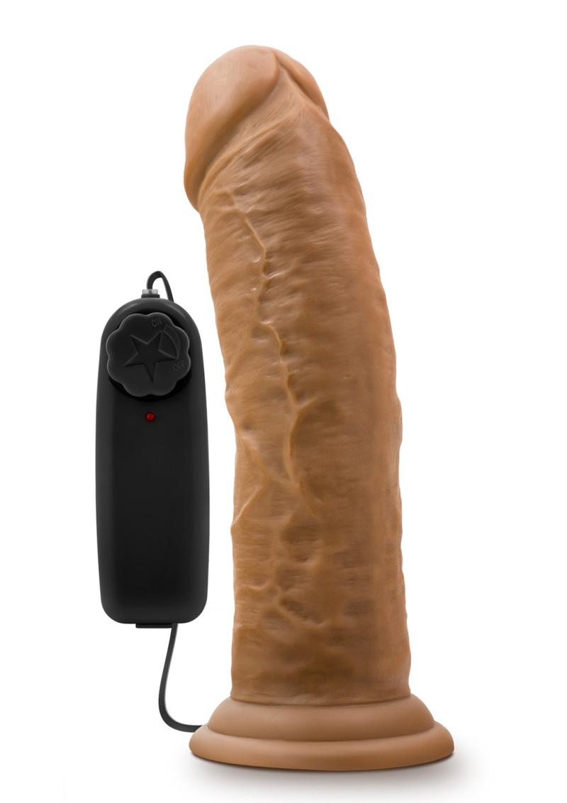 Dr. Skin Dr. Joe Vibrating Dildo with Remote Control - Caramel/Mocha - 8in