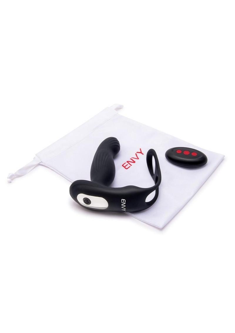 Envy Toys Remote Controlled Tapper Rechargeable Silicone P-Spot Vibrator and Dual Stamina Ring