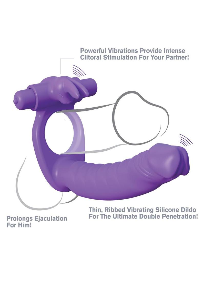 Fantasy C-Ringz Silicone Double Penetrator Rabbit Cock Ring