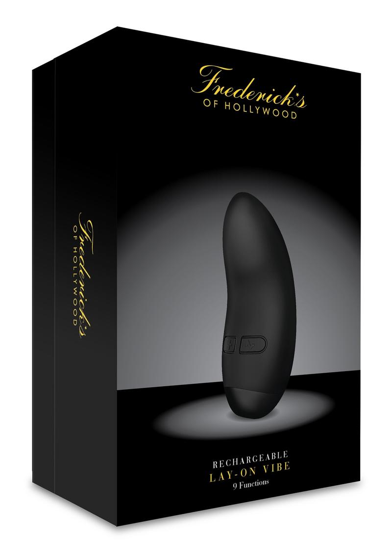 Frederick's Of Hollywood USB Rechargeable Come Lay-On Vibrator Silicone Splash Proof - Black