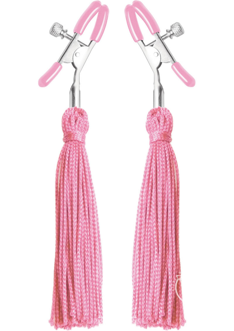 Frisky Tickle Me Pink Nipple Clamp Tassels - Pink