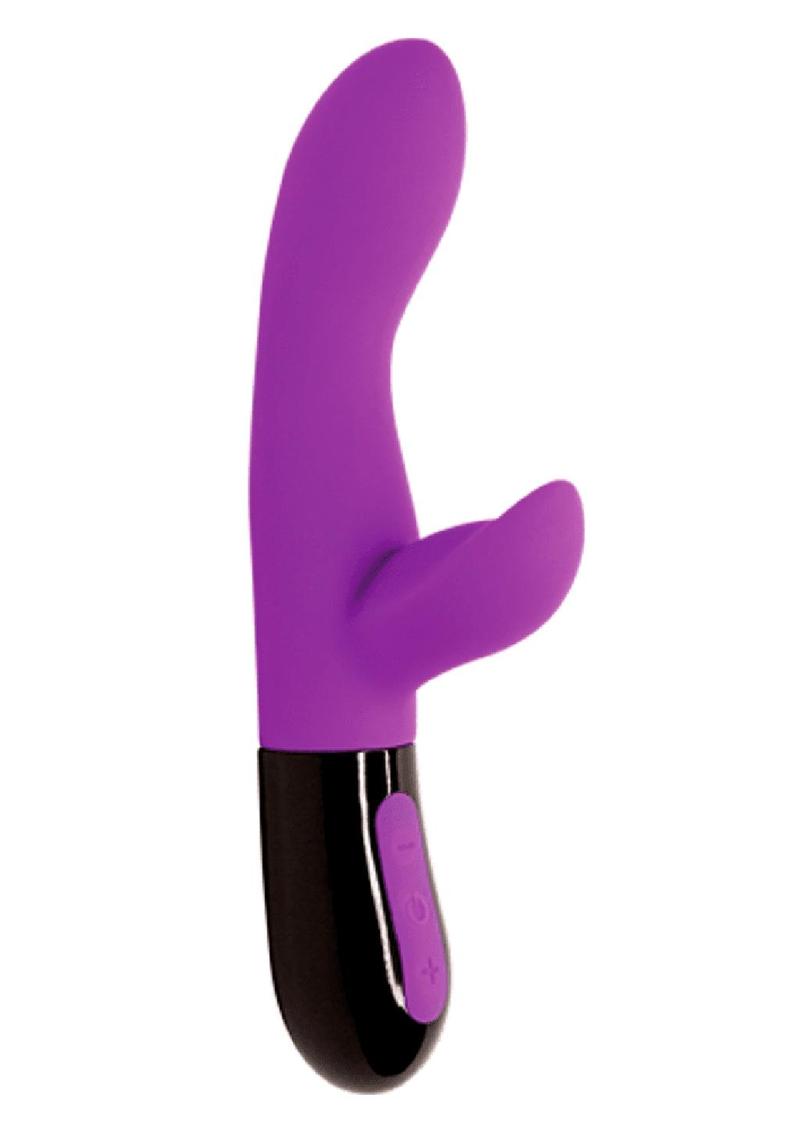 Gaia 2.0 Rechargeable Silicone Double Stimulator - Black/Purple