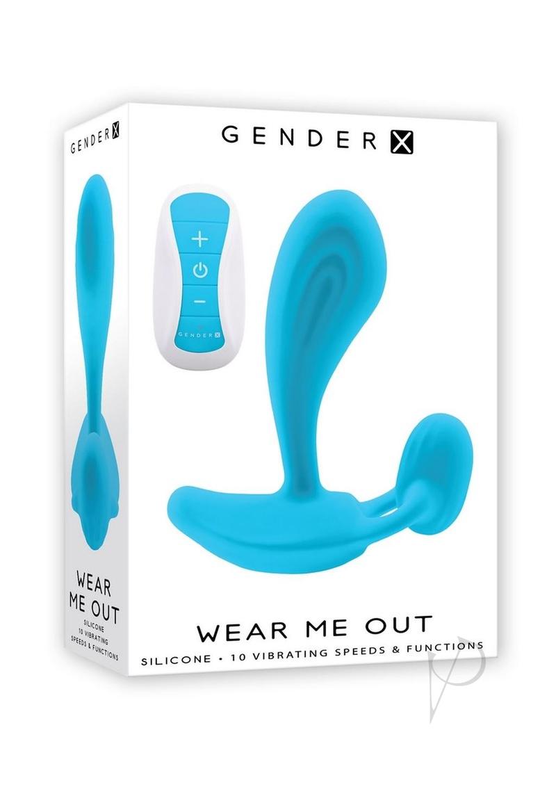 Gender X Wear Me Out Rechargeable Silicone Panty Vibe with Remote - Blue