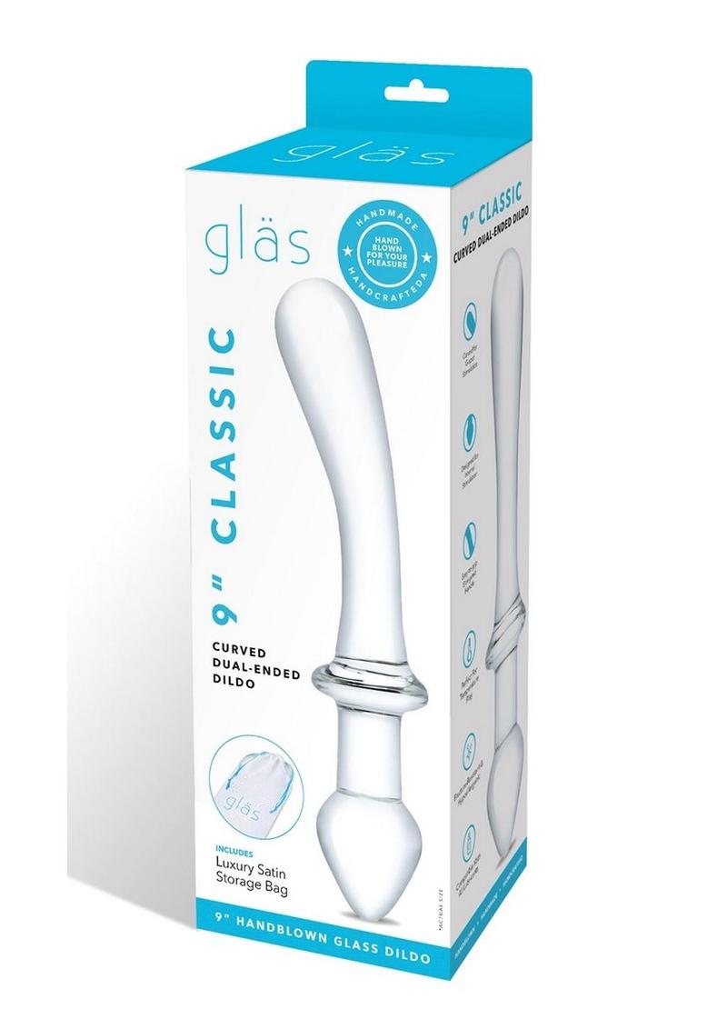 Glas Classic Curved Dual-Ended Dildo - Clear - 9in