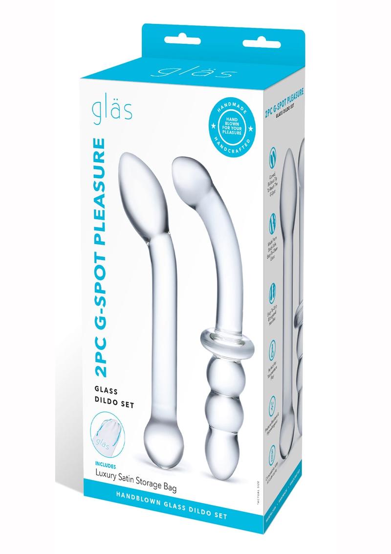 Glas G-Spot Pleasure Dildo - Clear - 2 Piece/Set