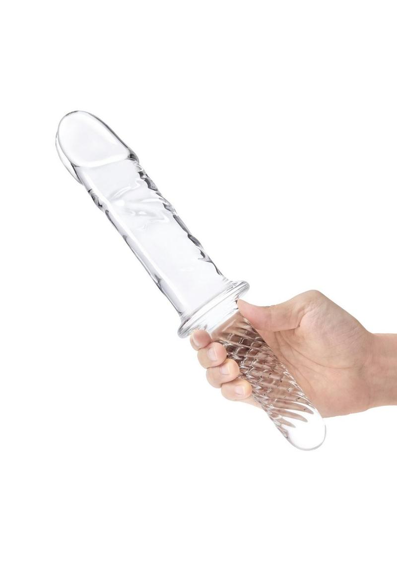 Glas Girthy Glass Cock Double Ended with Handle