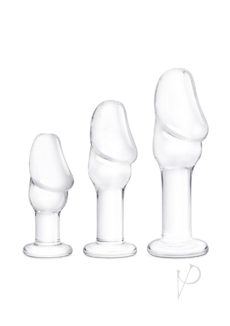 Glas Helmet Head Glass Anal Training Kit - Clear - 4in/5in/6in - 3 Piece