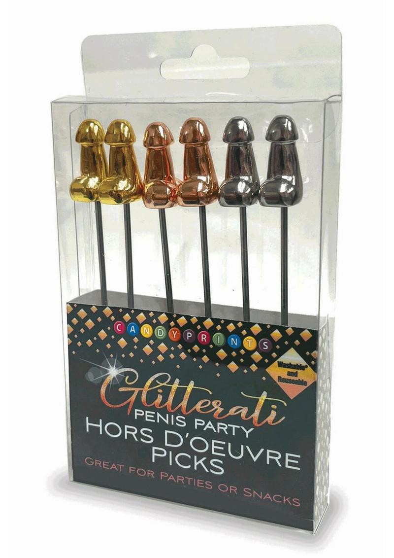 Glitterati Hor D' Oeuvre's Picks - Assorted Colors/Gold/Rose Gold/Silver - 6 Per Set