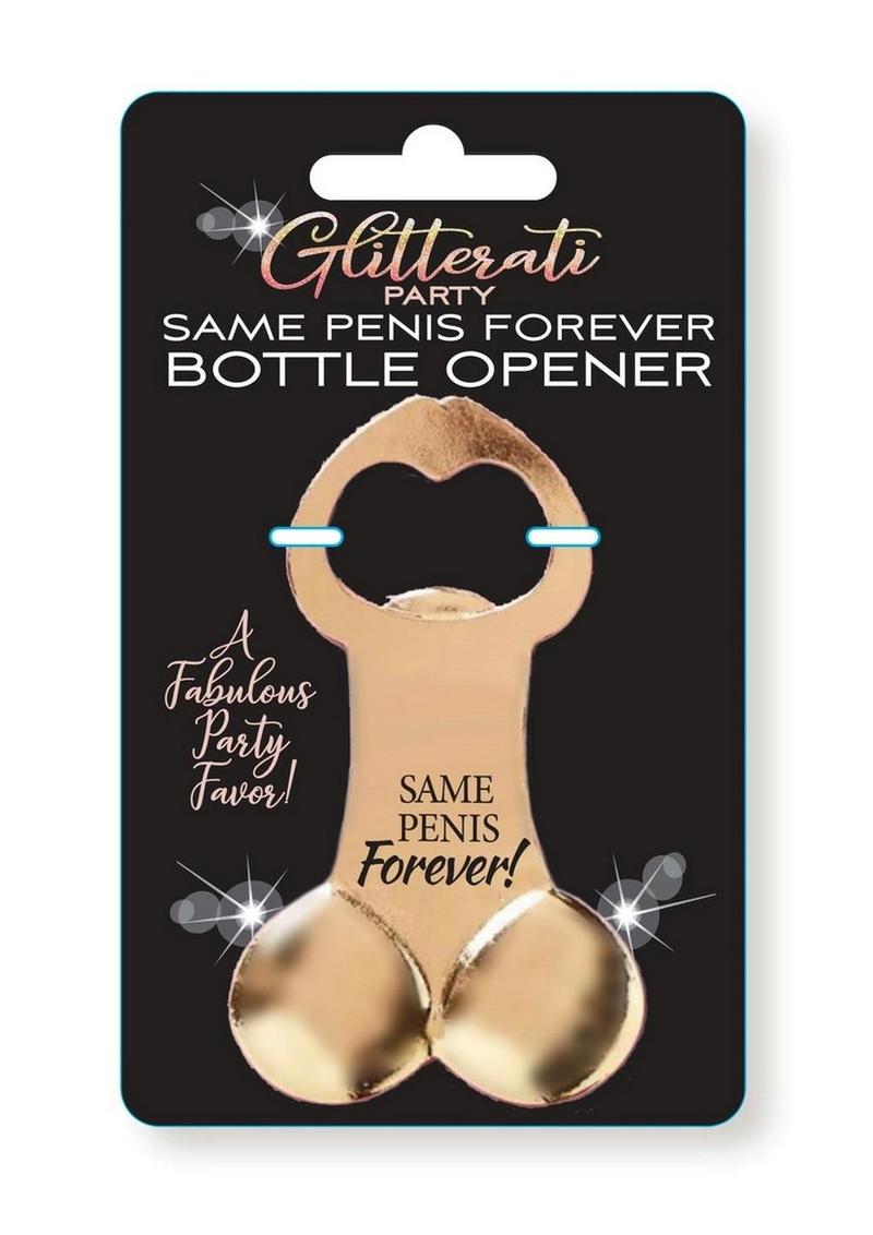 Glitterati Penis Bottle Opener - Black/Rose Gold