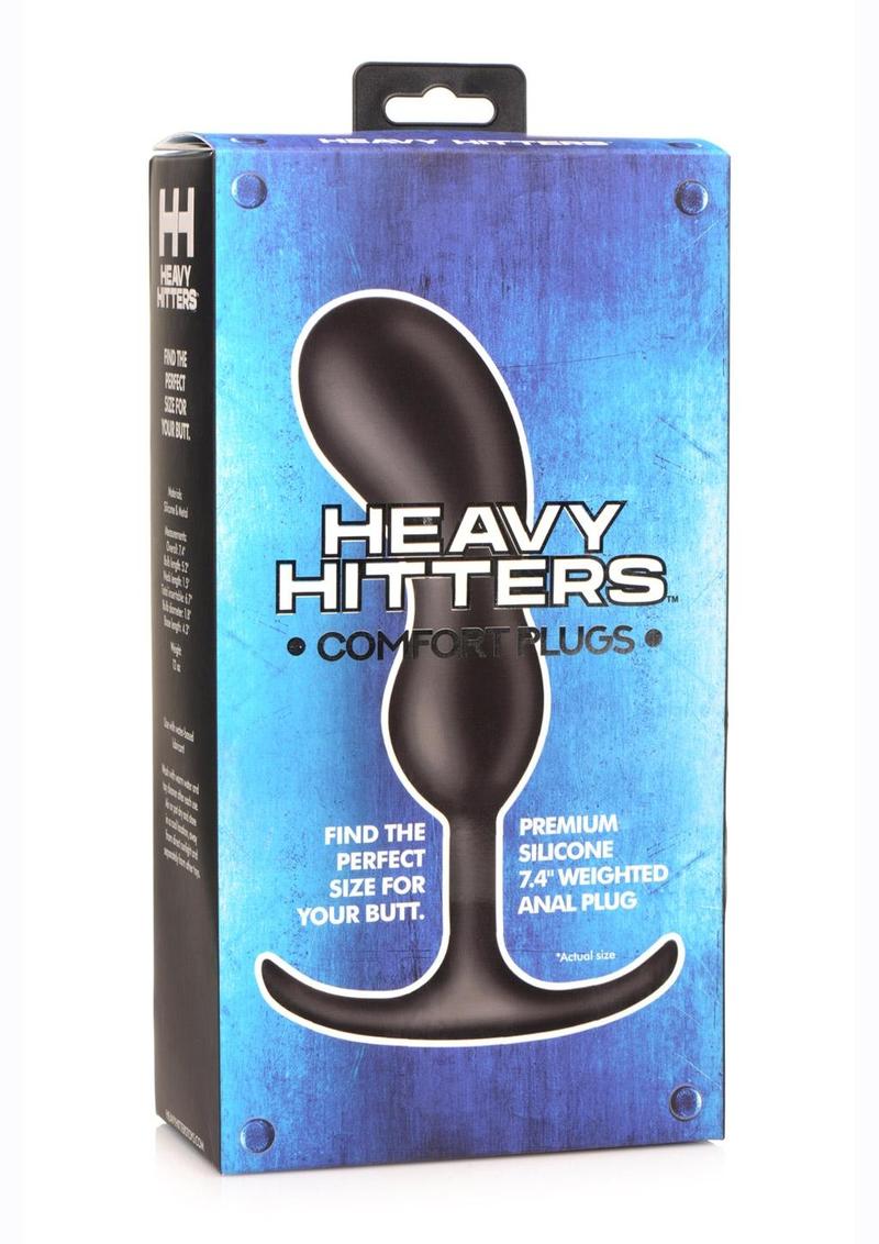 Heavy Hitters Comfort Plugs Silicone Anal Plug - Black - 7.4in