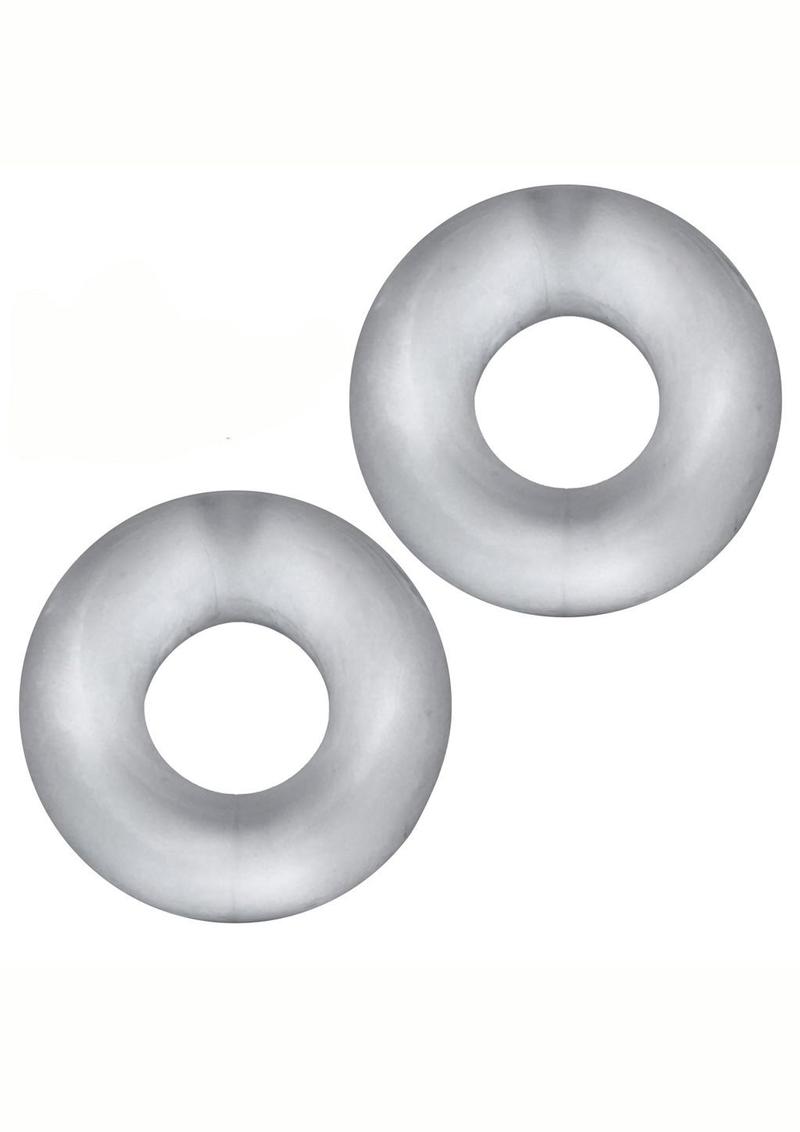 Hunkyjunk Stiffy Bulge Silicone Cock Rings - Clear/Clear Ice - 2 Pack