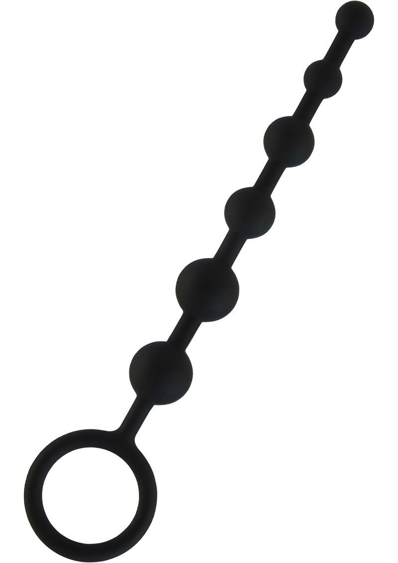 Hustler Silicone Anal Beads 6 Balls - Black - 8.25in