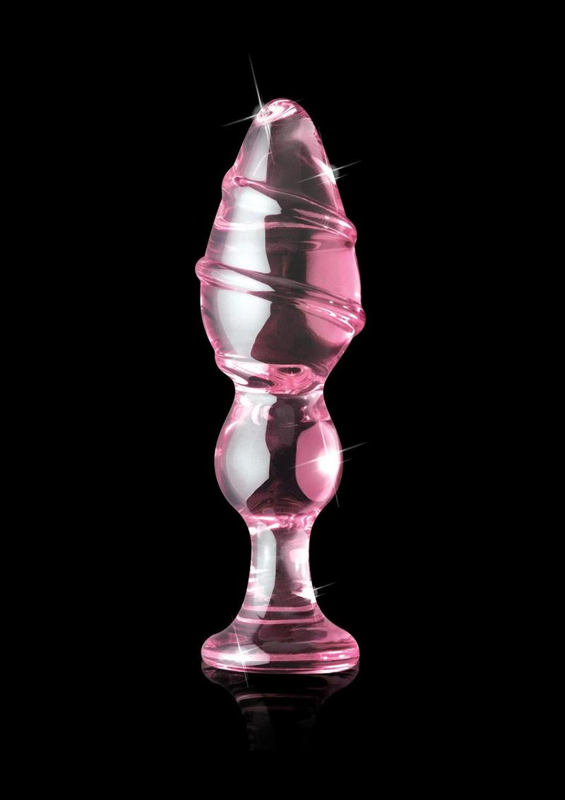 Icicles No. 27 Textured Glass Anal Plug - Pink - 5.75in