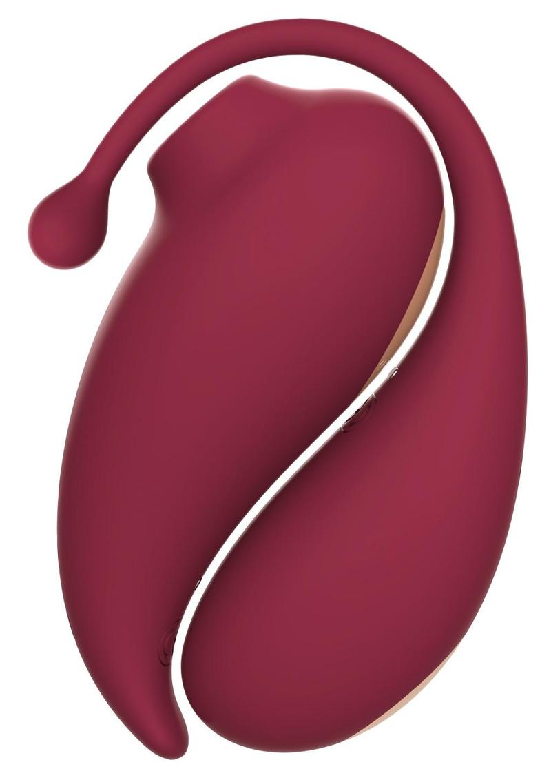 Inspiration Silicone Dual Stimulating Egg and Clitoral Vibrator with Remote Control - Red