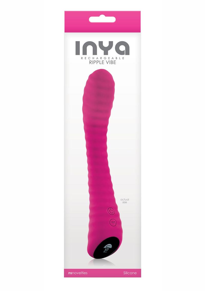 Inya Ripple Vibe Silicone Vibrator - Pink - 8.5in