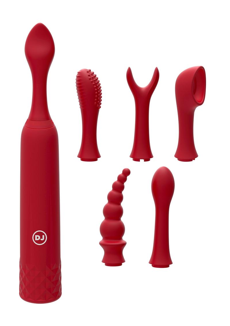 iVibe Select iQuiver Silicone Massager (7 Piece Kit) - Red Velvet