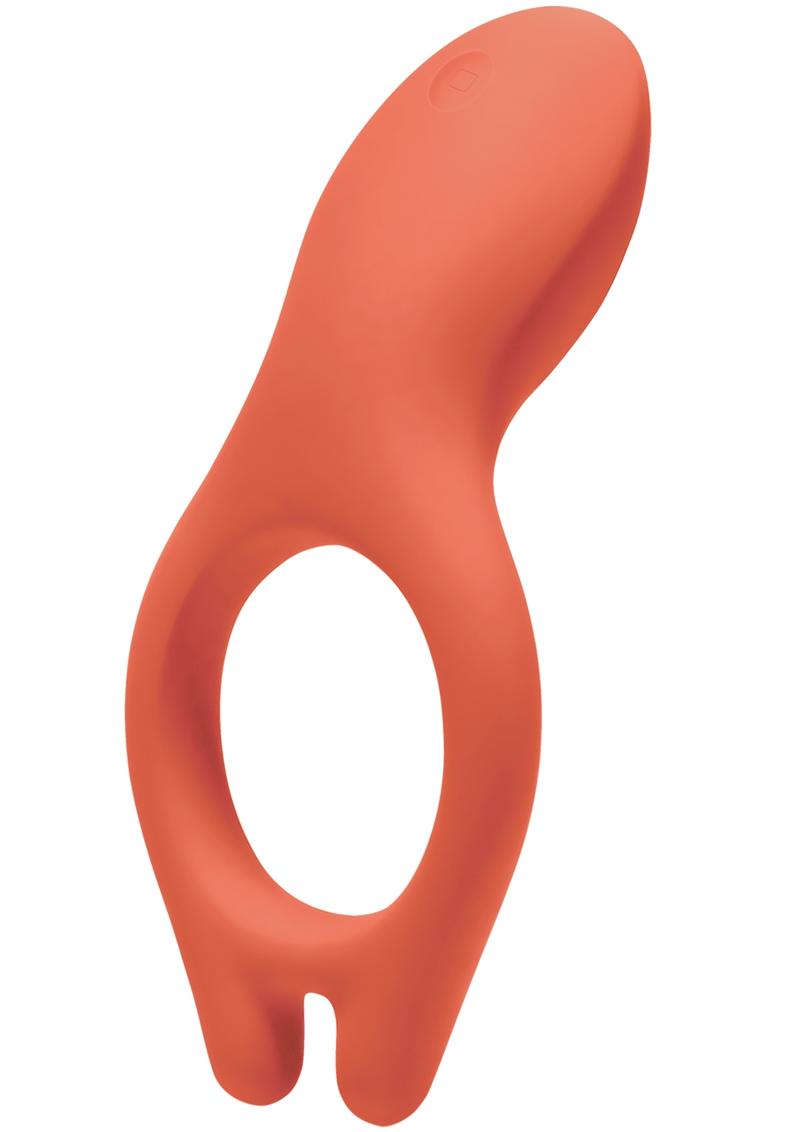 iVibe Select iRing Rechargeable Silicone Vibrating Cock Ring - Coral/Pink